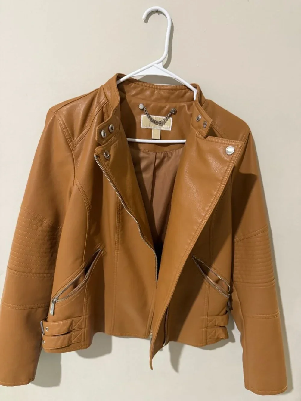 Michael Kors Women's Tan Camel Leather Jacket